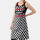 Benutzerdefinierte Schwarz-weiße Auto-Rennen Check Schürze (InSitu)