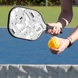 Benutzerdefinierte Schwarz-weiße, klassische Compu Pickleball Schläger