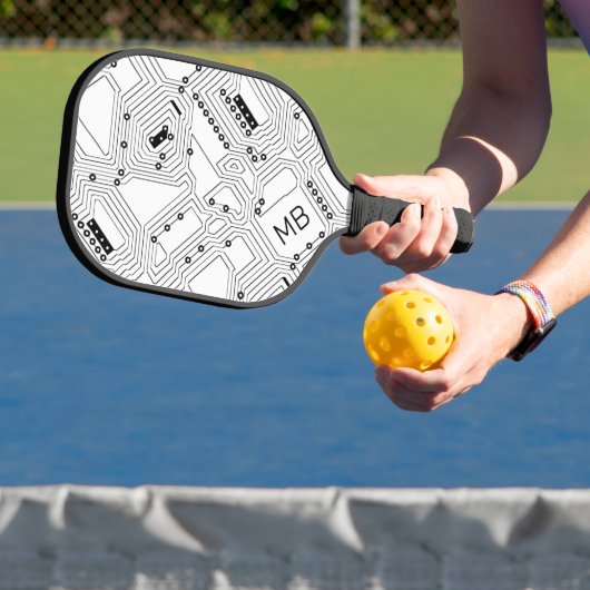 Benutzerdefinierte Schwarz-weiße, klassische Compu Pickleball Schläger (InSitu)