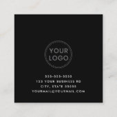 Benutzerdefinierte, schwarz-weiße Logo-Terminkarte Terminkarte (Rückseite)