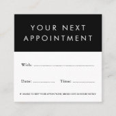 Benutzerdefinierte, schwarz-weiße Logo-Terminkarte Terminkarte (Vorderseite)