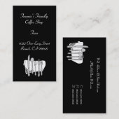 Benutzerdefinierte Schwarz-weiße Silverware-Visite Visitenkarte (Vorne/Hinten)