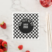 Benutzerdefinierte schwarze Checked Graduation Par Serviette (Beispiel)