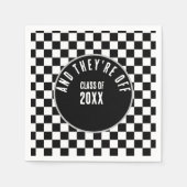 Benutzerdefinierte schwarze Checked Graduation Par Serviette (Vorderseite)