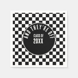 Benutzerdefinierte schwarze Checked Graduation Par Serviette