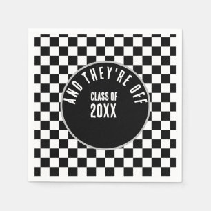 Benutzerdefinierte schwarze Checked Graduation Par Serviette