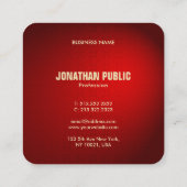 Benutzerdefinierte schwarze Damaskus-Vorlage Elega Quadratische Visitenkarte (Rückseite)