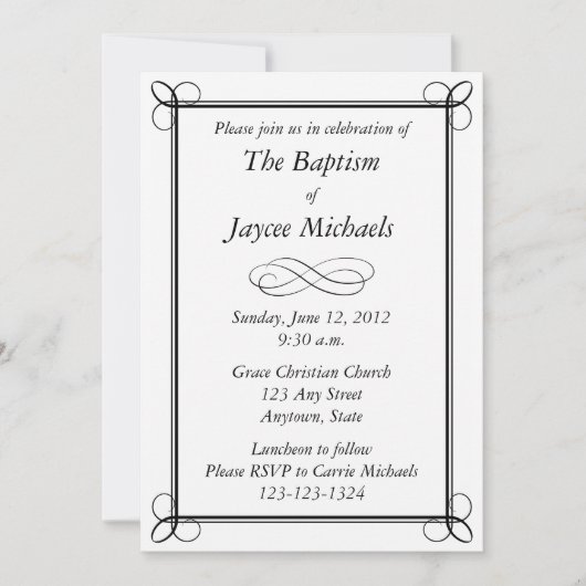 Benutzerdefinierte Schwarze Einladung - Scroll Des (Vorderseite)