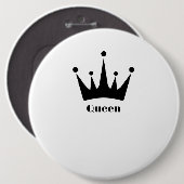 Benutzerdefinierte schwarze Farbkronenbild Queen T Button (Vorne & Hinten)