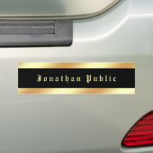 Benutzerdefinierte schwarze Gold alter Text Modern Autoaufkleber (Auf Auto)