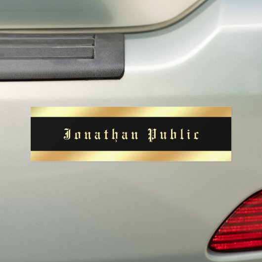 Benutzerdefinierte schwarze Gold alter Text Modern Autoaufkleber (Auf Auto)