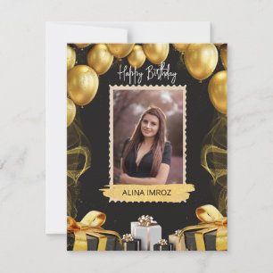 Benutzerdefinierte schwarze Gold Luxus Alles Gute  Feiertagskarte
