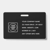 Benutzerdefinierte schwarze ID | Modernes Abzeiche Ausweis (Back)