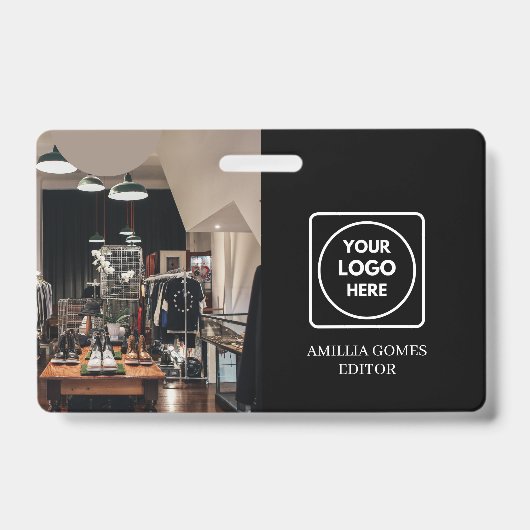 Benutzerdefinierte schwarze ID | Modernes Abzeiche Ausweis (Front)