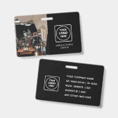 Benutzerdefinierte schwarze ID | Modernes Abzeiche Ausweis (Front & Back)