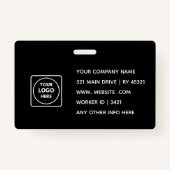 Benutzerdefinierte schwarze ID | Modernes Abzeiche Ausweis (Rückseite)