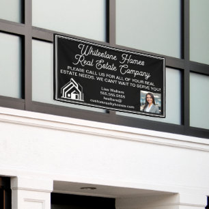 Benutzerdefinierte schwarze Immobilienfirma Realto Banner