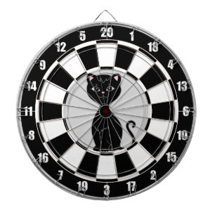 Benutzerdefinierte schwarze Katzen-Cartoon auf Sch Dartscheibe