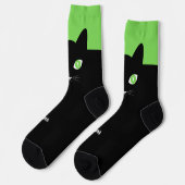 Benutzerdefinierte schwarze Katzen-Foto-Socken mit Socken (Linkes Detail)