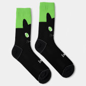 Benutzerdefinierte schwarze Katzen-Foto-Socken mit Socken (Rechts)