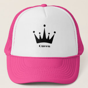 Benutzerdefinierte schwarze Krone Bild Queen Text Truckerkappe