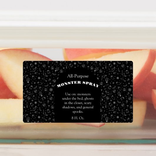 Benutzerdefinierte schwarze Monster-Spray-Labels Etiketten (Befestigt)