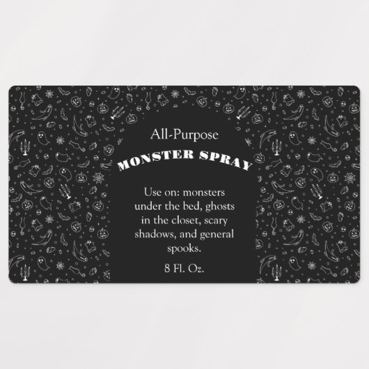 Benutzerdefinierte schwarze Monster-Spray-Labels Etiketten (Design 2)