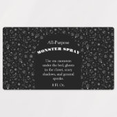 Benutzerdefinierte schwarze Monster-Spray-Labels Etiketten (Design 1)