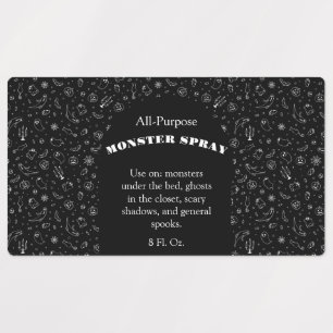 Benutzerdefinierte schwarze Monster-Spray-Labels Etiketten