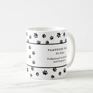 Benutzerdefinierte schwarze Pfotenabdrücke Profess Kaffeetasse