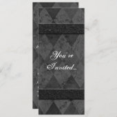 Benutzerdefinierte Schwarze Raute Einladungen, Ver Einladung (Vorne/Hinten)