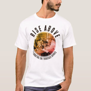 Benutzerdefinierte schwarze Rise Above TUSKEGEE AI T-Shirt