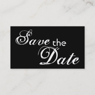 Benutzerdefinierte schwarze Rücken Save the Date H Visitenkarte