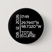 Benutzerdefinierte Schwarze Sonnenfinsternis 2026 Button (Vorderseite)