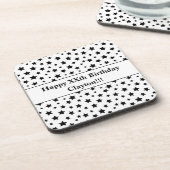 Benutzerdefinierte schwarze Sterne mit Message Bir Getränkeuntersetzer (Linke Seite)