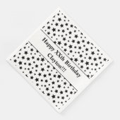 Benutzerdefinierte schwarze Sterne mit Message Bir Serviette (Ecke)