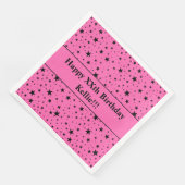 Benutzerdefinierte schwarze Sterne mit Message Bir Serviette (Ecke)