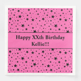 Benutzerdefinierte schwarze Sterne mit Message Bir Serviette