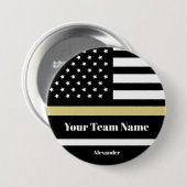 Benutzerdefinierte schwarze und goldene amerikanis button (Vorne & Hinten)