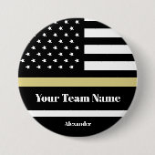Benutzerdefinierte schwarze und goldene amerikanis button (Vorderseite)