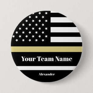 Benutzerdefinierte schwarze und goldene amerikanis button