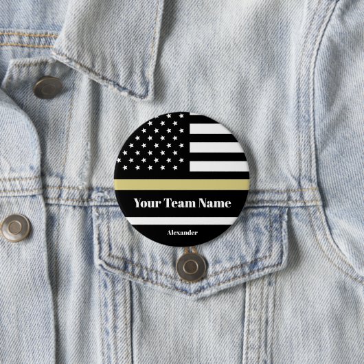Benutzerdefinierte schwarze und goldene amerikanis button (Beispiel)