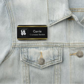 Benutzerdefinierte schwarze und goldene Firmenname Namensschild (Beispiel)