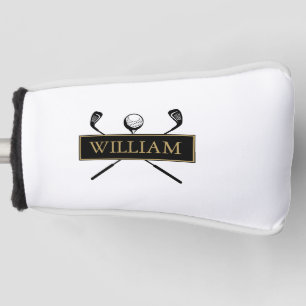 Benutzerdefinierte schwarze und goldene Schläger u Golf Headcover