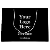 Benutzerdefinierte Schwarzweiß-Logos hier Große Geschenktüte (Vorderseite)