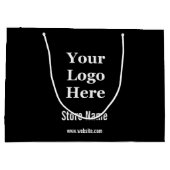 Benutzerdefinierte Schwarzweiß-Logos hier Große Geschenktüte (Rückseite)