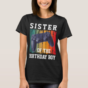 benutzerdefinierte Schwester des Geburtstagsjungen T-Shirt