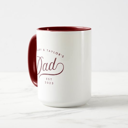 Benutzerdefinierte Script-Vater Tasse Vatertag Mar (Vorderseite Links)
