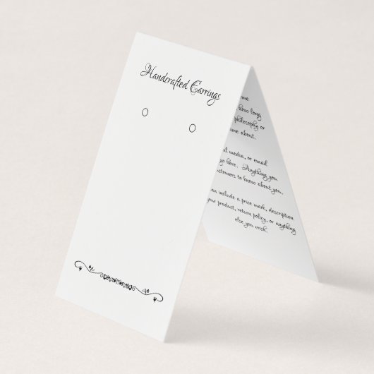Benutzerdefinierte Scroll-selbst Stehende Ohrring- Visitenkarten (Vorderseite)