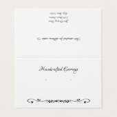 Benutzerdefinierte Scroll-selbst Stehende Ohrring- Visitenkarten (Außenseite Aufgefaltet)